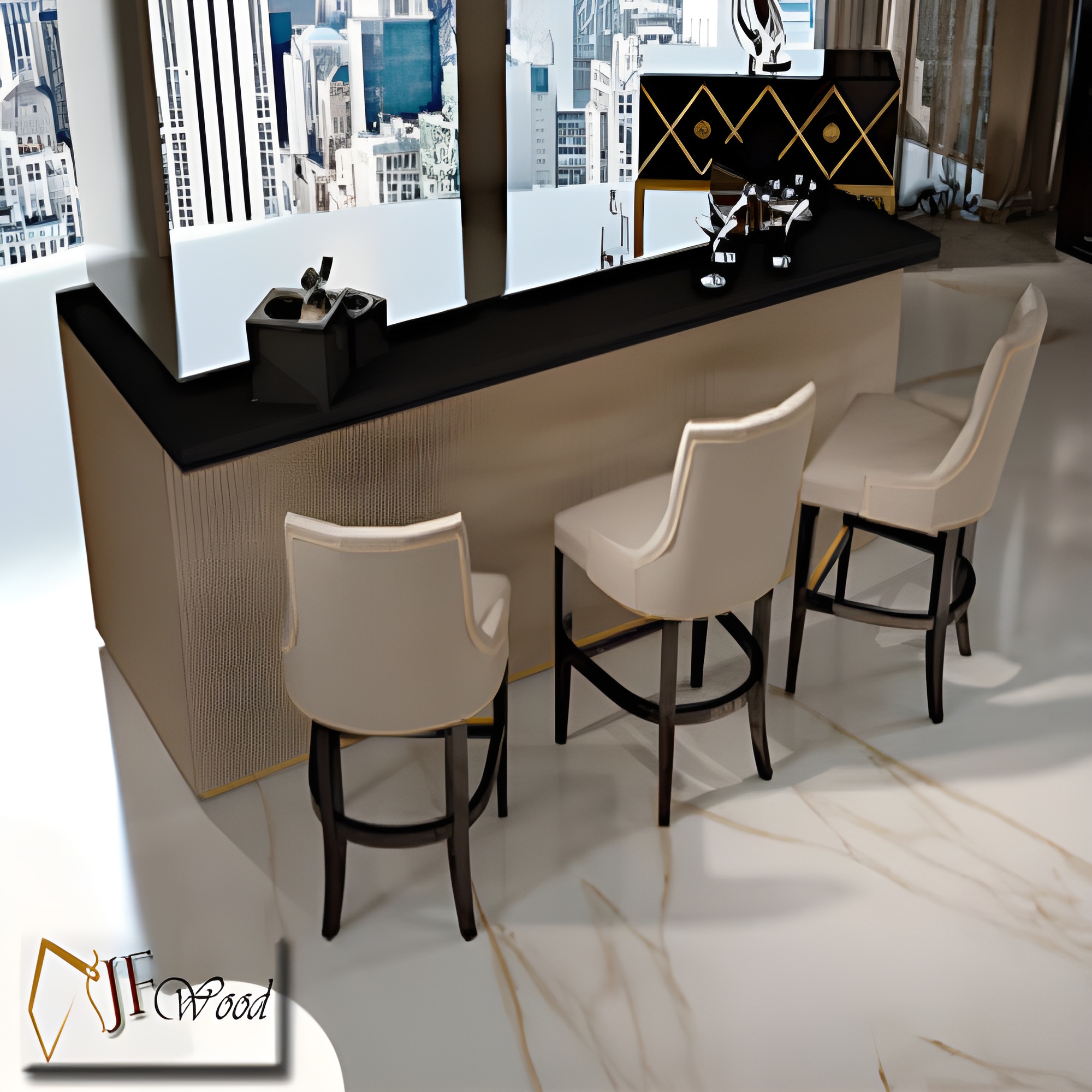 Modern Italian Bar Chair and Table